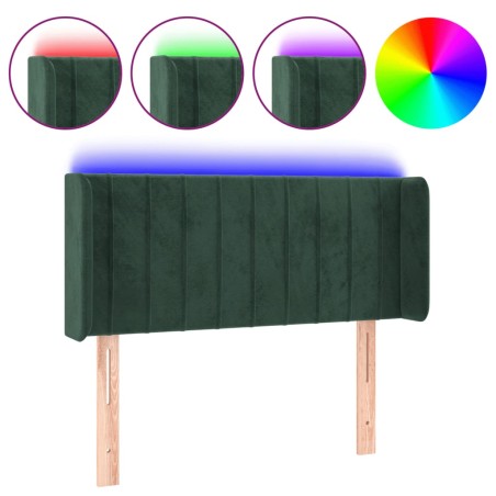 vidaXL Testiera a LED Verde Scuro 103x16x78/88 cm in Velluto