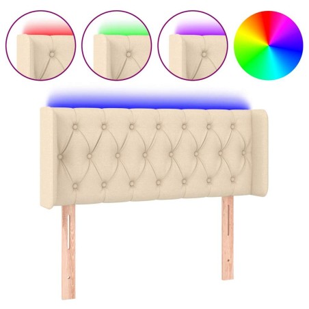 vidaXL Testiera a LED Crema 103x16x78/88 cm in Tessuto