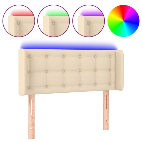 vidaXL Testiera a LED Crema 83x16x78/88 cm in Tessuto