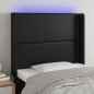 vidaXL Testiera a LED Nera 103x16x118/128 cm in Similpelle vidaXL Testiera a LED Nera 103x16x118/128 cm in Similpelle
