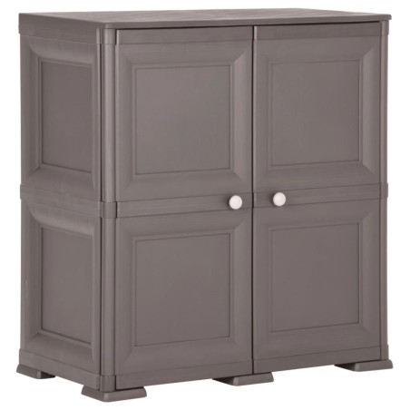 Armadietto in Plastica 79x43x85,5 cm Effetto Legno Grigio