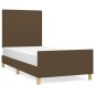 vidaXL Giroletto senza Materasso Marrone Scuro 90x200 cm Tessuto