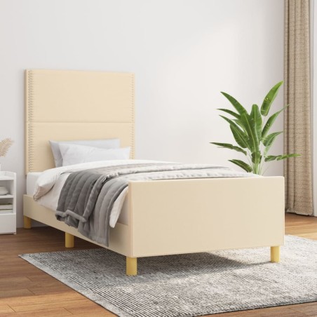 vidaXL Giroletto senza Materasso Crema 90x200 cm in Tessuto