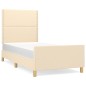 vidaXL Giroletto senza Materasso Crema 90x200 cm in Tessuto