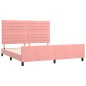 vidaXL Giroletto con Testiera Rosa 160x200 cm in Velluto