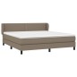 vidaXL Giroletto a Molle con Materasso Tortora 180x200 cm in Tessuto