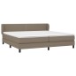vidaXL Giroletto a Molle con Materasso Tortora 200x200 cm in Tessuto