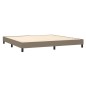 vidaXL Giroletto a Molle con Materasso Tortora 200x200 cm in Tessuto