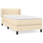 vidaXL Giroletto a Molle con Materasso Crema 90x200 cm inTessuto