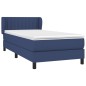 vidaXL Giroletto a Molle con Materasso Blu 90x190 cm in Tessuto