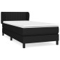 vidaXL Giroletto a Molle con Materasso Nero 90x190 cm in Tessuto