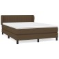 vidaXL Giroletto a Molle con Materasso Marrone Scuro 140x190cm Tessuto