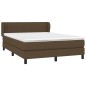 vidaXL Giroletto a Molle con Materasso Marrone Scuro 140x190cm Tessuto