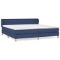 vidaXL Giroletto a Molle con Materasso Blu 200x200 cm in Tessuto
