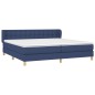 vidaXL Giroletto a Molle con Materasso Blu 200x200 cm in Tessuto