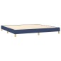 vidaXL Giroletto a Molle con Materasso Blu 200x200 cm in Tessuto