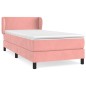 vidaXL Giroletto a Molle con Materasso Rosa 90x200 cm in Velluto