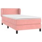 vidaXL Giroletto a Molle con Materasso Rosa 90x200 cm in Velluto