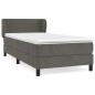 vidaXL Giroletto a Molle con Materasso Grigio Scuro 100x200 cm Velluto