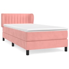 vidaXL Giroletto a Molle con Materasso Rosa 90x190 cm in Velluto