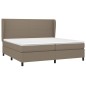 vidaXL Giroletto a Molle con Materasso Tortora 200x200 cm in Tessuto
