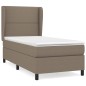 vidaXL Giroletto a Molle con Materasso Tortora 100x200 cm in Tessuto