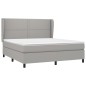vidaXL Giroletto a Molle con Materasso Grigio Chiaro180x200 cm Tessuto