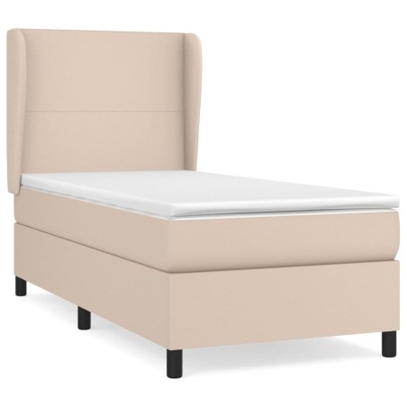 vidaXL Giroletto a Molle con Materasso Cappuccino 100x200cm Similpelle