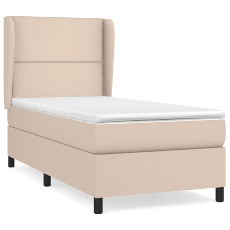 vidaXL Giroletto a Molle con Materasso Cappuccino 90x200 cm Similpelle