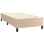 vidaXL Giroletto a Molle con Materasso Cappuccino 90x200 cm Similpelle