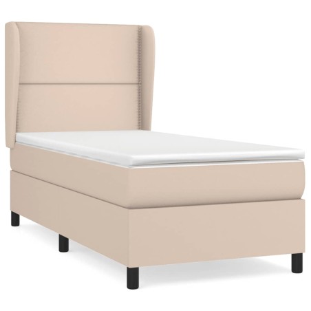 vidaXL Giroletto a Molle con Materasso Cappuccino 80x200 cm Similpelle