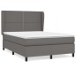 vidaXL Giroletto a Molle con Materasso Grigio 140x200 cm in Similpelle