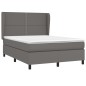 vidaXL Giroletto a Molle con Materasso Grigio 140x200 cm in Similpelle