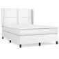 vidaXL Giroletto a Molle con Materasso Bianco 140x190 cm in Similpelle