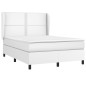 vidaXL Giroletto a Molle con Materasso Bianco 140x190 cm in Similpelle