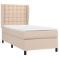 vidaXL Giroletto a Molle con Materasso Cappuccino 90x190 cm Similpelle