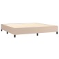 vidaXL Giroletto a Molle con Materasso Cappuccino 200x200cm Similpelle