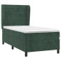 vidaXL Giroletto a Molle con Materasso Verde Scuro 80x200 cm Velluto
