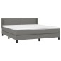 vidaXL Giroletto a Molle con Materasso Grigio Scuro 160x200 cm Tessuto
