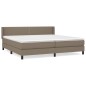 vidaXL Giroletto a Molle con Materasso Tortora 200x200 cm in Tessuto