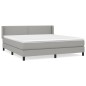 vidaXL Giroletto a Molle con Materasso Grigio Chiaro180x200 cm Tessuto