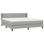 vidaXL Giroletto a Molle con Materasso Grigio Chiaro180x200 cm Tessuto