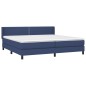 vidaXL Giroletto a Molle con Materasso Blu 200x200 cm in Tessuto