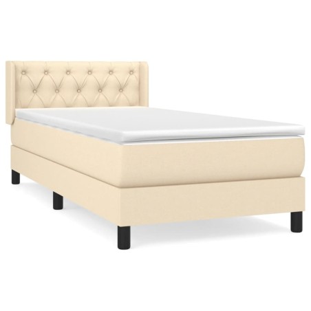 vidaXL Giroletto a Molle con Materasso Crema 80x200 cm inTessuto