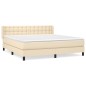 vidaXL Giroletto a Molle con Materasso Crema 180x200 cm in Tessuto