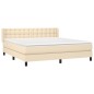 vidaXL Giroletto a Molle con Materasso Crema 180x200 cm in Tessuto