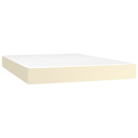 vidaXL Materasso a Molle Crema 140x190x20 cm in Similpelle