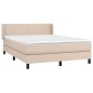 vidaXL Giroletto a Molle con Materasso Cappuccino 140x190cm Similpelle