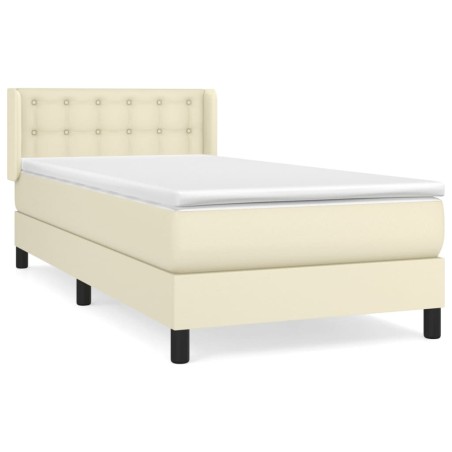 vidaXL Giroletto a Molle con Materasso Crema 100x200 cm in Similpelle
