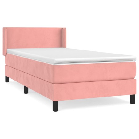 vidaXL Giroletto a Molle con Materasso Rosa 100x200 cm in Velluto